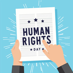 Human Rights Day announcement, vector art illustration.