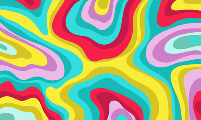 Groovy psychedelic style colorful background