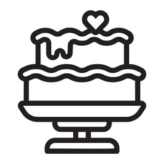 Wedding cake line icon