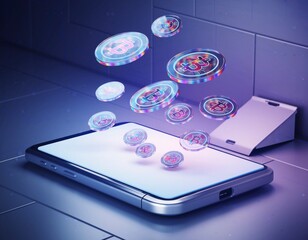 Bitcoin cryptocurrency blockchain digital currency crypto finance mobile phone technology future money invest