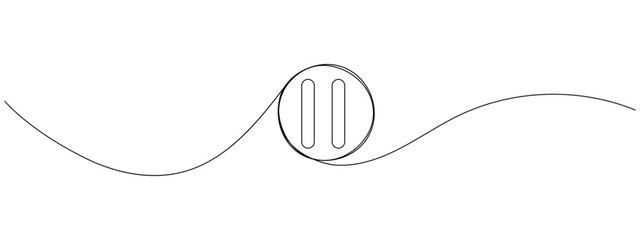 Continuous one line drawing of Pause icon vector. control media symbol. vector illustration.