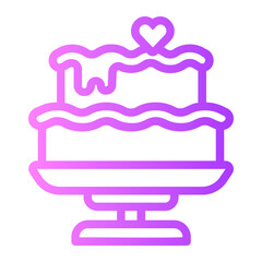 Wedding cake gradient icon