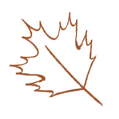 Brown maple leaf vector image, Vector drawing of maple autumn leaf with transparent png background 