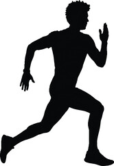 Running man silhouette vector illustration of an athlete in action