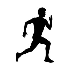 Running man silhouette vector illustration of an athlete in motion