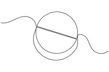 Obraz premium Pharmaceuticals capsule and tablets continuous one line drawing on white background minimalist medicine pill outline vector illustration