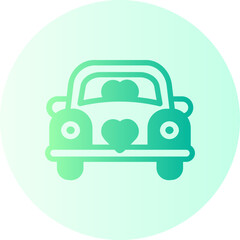 Wedding car gradient icon