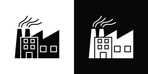 Fototapeta premium Pollution icon line art editable stroke and solid collection for app design