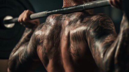 Strength and determination shine in the gym as a dedicated athlete lifts heavy weights, pushing the limits of physical endurance and focusing on personal growth and fitness