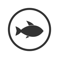 Fish icon isolated on transparent background