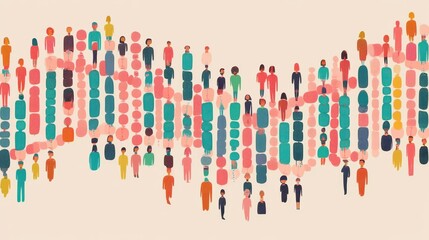 Abstract People Growth Chart Illustration