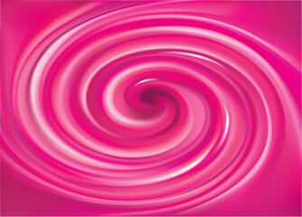 Glossy radial curvy wine backdrop with glowing center. Twirl permanganic gel fluid pink caramel surface. Appetizing jam juicy fruits mauve color: grape, currant, blueberry, bilberry, mulberry, bramble