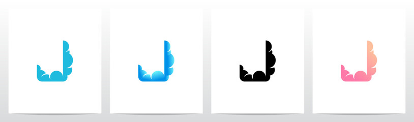 Clouds Forming Letter Initial Logo Design J