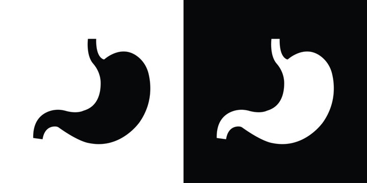 Stomach icon line art editable stroke and solid collection for app design