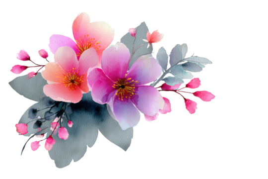 Romantic watercolor flower arrangement with amaranth botanical botanical artistic illustration floral	 - Powered by Adobe