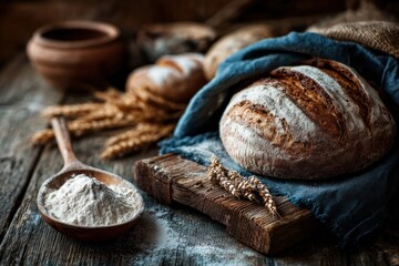 Sourdough bread leaven starter active fermentation baking ingredient dough