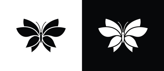 Obraz premium Flat butterfly icon. Butterfly icon. Butterfly icon with spread wings.