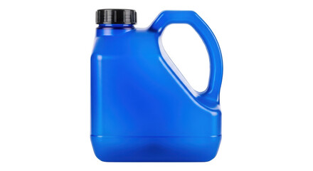 Blue plastic canister with black cap transparent background
