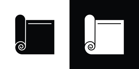 Yoga mat icon line art editable stroke and solid collection for app design