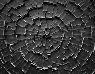 Black and White Broken Glass Texture Element