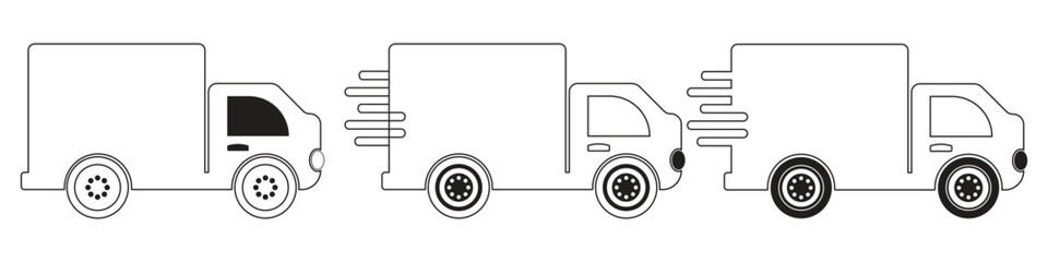 Black Friday Delivery Truck Silhouette Vector outline