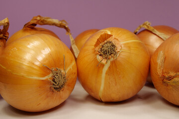 Yellow bulb onion. Onion - very healthy product with many beneficial properties