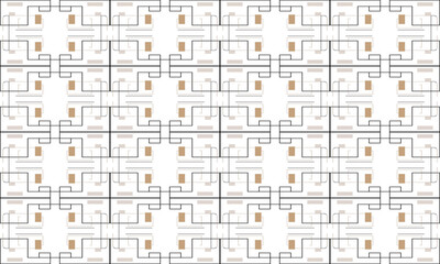 Abstract Geometric Minimalist Vector Illustration Background with Seamless Line Art Pattern for Web, Print, and Packaging