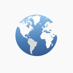 Fototapeta premium Planet earth with continents and oceans - North and South America, Africa, Europe, Atlantic Ocean, Pacific Ocean