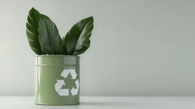 Sustainability emblem message: recycle banner, green symbol, nature layout, eco tone, leaf background, clean pattern, waste concept, planet focus, habit reminder, future shape, care message, earth