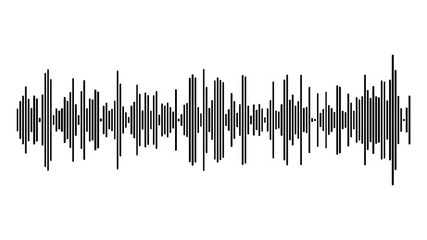 Sound wave animation isolated on white background. Audio waveform with frequency animated lines. Dynamic equalizer visual effect, Abstract sound waves,