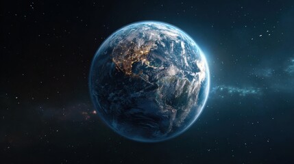 Obraz premium Planet Earth in starry cosmos