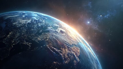 Obraz premium vibrant earth globe in space