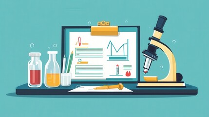 Laboratory Tools and Documents on a Table