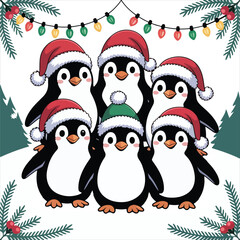 Fototapeta premium Christmas 2025 Penguin with Festive Decoration