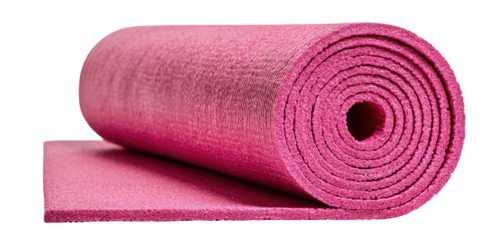 Rolled-up pink exercise mat (6)