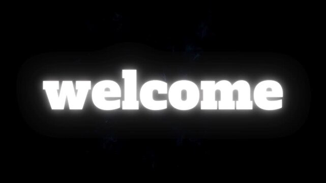 Welcome Text Glowing Neon Animation with Colorful Fog