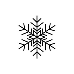 Black snowflake, a simple winter holiday icon