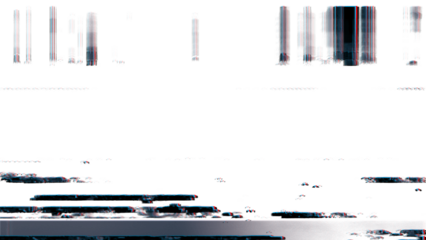Abstract glitch art background with vertical lines and noise isolated on transparent background