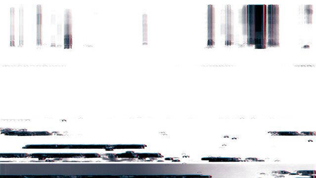 Abstract glitch art background with vertical lines and noise isolated on transparent background