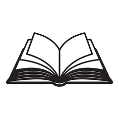 Open Book Silhouette Learning Icon | Open book silhouette for reading, knowledge, study habits, library and education resource visuals