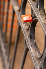 close up of an old rusty lock