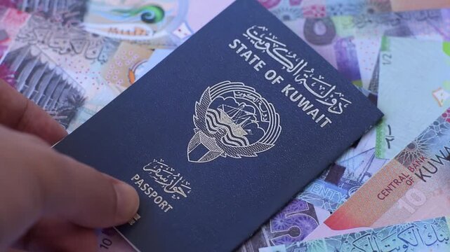 Kuwaiti passport for travelling, flying and doing business. Kuwait document, id for crossing the border