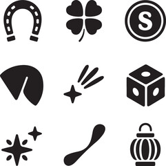 Universal Symbols of Luck and Good Fortune Set