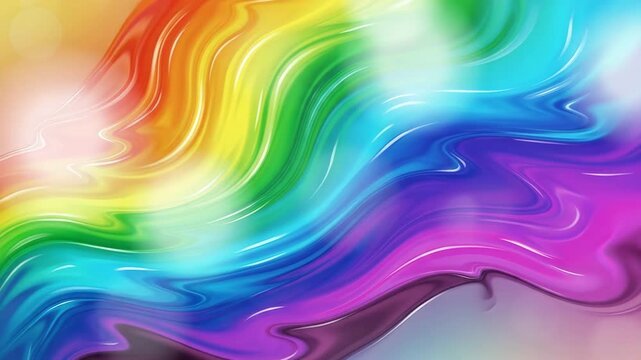 Vibrant rainbow swirl abstract background fluid motion colorful gradient waves smooth flowing
