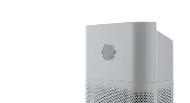 Green microfiber cloth folded on transparent  background for allergy-friendly cleaning  