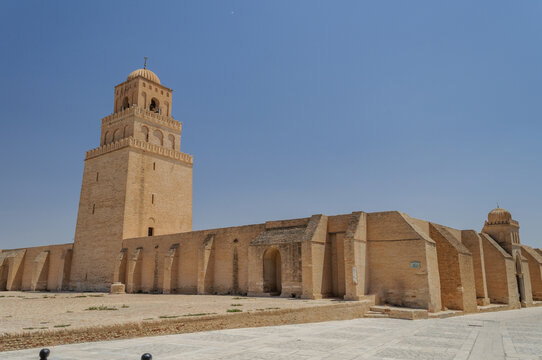 Minaret and Walls of the Great Mosque of Kairouan, Tunisia