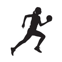 Fitness Training Icon. Active Woman Exercising or Working Out with a Medicine Ball.