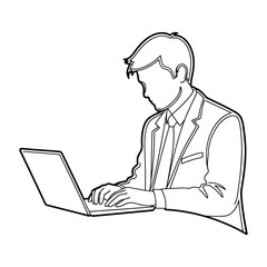 Man working on a laptop