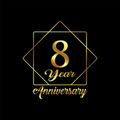 8 year anniversary wedding celebration design text vector illustration.