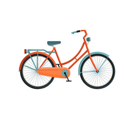 Fototapeta premium Orange bicycle with blue accents isolated on a transparent background